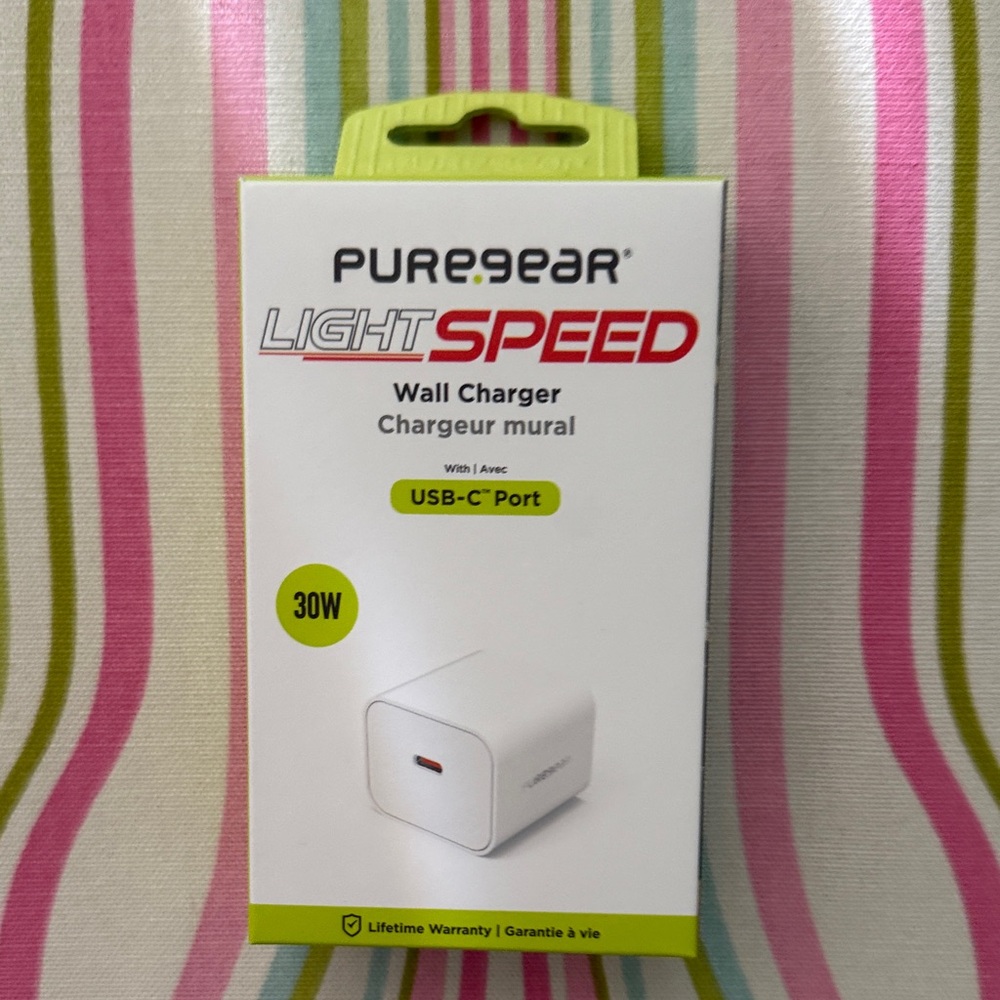NWT PureGear LightSpeed Wall Charger USB-C Port
